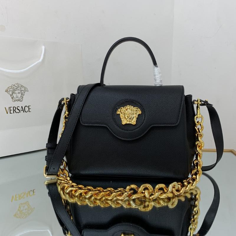 Versace Chain Handbags DBF1039 Gold buckle black